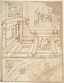 Design for a Ceiling, Anonymous, Italian, 16th century Italian, Pen and brown ink, brush and brown wash, over ruled perspective orthogonals