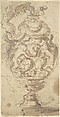 Design for a Jug with Winged-figure Handle, Anonymous, Italian?, 16th century Italian, Pen and brown ink, brush and brown wash, over possible traces of black chalk