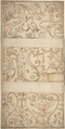 Ornament design after the antique, Anonymous, Italian, 16th century Italian, Pen and brown ink over leadpoint