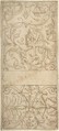 Antique-Style Ornamental Frieze Design: Grotteschi with Figures, Cornucopiae, and Shields, Anonymous, Italian, 16th century Italian, Pen and brown ink, over traces of leadpoint (?)