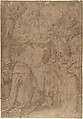 A Saint Healing a Sick Man, Anonymous, Italian, 16th century  Italian, Pen and brown ink, brush and brown wash