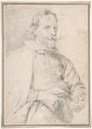 Portrait of Cornelis de Vos, Anonymous, Flemish, 17th century ? Flemish, Black chalk