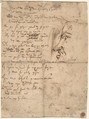 Study of the Christ Child and the Hand of the Madonna.  Verso; Profile of a Man, After Anthony van Dyck (Flemish, Antwerp 1599–1641 London), Pen and brown ink