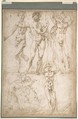 Nude Figure Studies (recto); Sheet of Figure Studies (verso), Anonymous, Italian, 16th century, Pen and brown ink