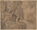 St. Jerome in a Landscape, Anonymous, Italian, Venetian, 15th to 16th century  Italian, Pen and brown ink, over leadpoint (?)
