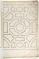 Grotesque Decoration and Ceiling Designs (recto); Geometric Design (verso), Anonymous, Italian, 16th century, Pen and brown ink, brush and gray-brown wash, over ruled black chalk or graphite lines (recto); brush and gray-brown wash