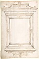 Design for a frame (recto); Design for a cassone (verso), Anonymous, Italian, 16th century (Italian, active Central Italy, ca. 1550–1580), Pen, brown ink and wash