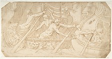 Roman Galley, Anonymous, Italian, 16th century Italian, Pen and brown ink, brush and brown wash
