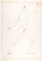 Study of a Nude Man in Profile turned to the Right, Antonio Canova Italian, Pen and brown ink over graphite