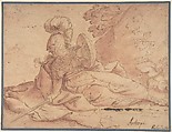 Antiope, Anonymous, Italian, 17th century  Italian, Pen and brown ink, with red chalk wash