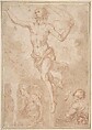 The Resurrection of Christ, Anonymous, Italian, Roman-Bolognese, 17th century  Italian, Red chalk, brush and brown wash on cream paper