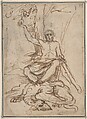 The Apples of the Hesperides, from "The Labors of Hercules", Ercole Procaccini The Younger  Italian, Pen and brown ink over black chalk on light tan paper