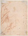 Angel (recto); Fragmentary Sketches of Same Subject (verso), Anonymous, Italian, 16th century (Italian, active Central Italy, ca. 1550–1580), Red chalk