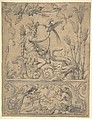 Allegory of America, from the Four Continents, Godfried Maes  Flemish, Pen and gray ink, brush and gray wash, over black chalk