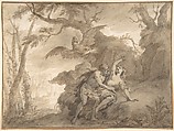 Jupiter and Io, from "The Metamorphoses of Ovid", Godfried Maes  Flemish, Black chalk, pen and brown ink, brush and brown and gray wash
