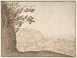 View of Rome, Willem van Nieulandt II Flemish, Pen and brown ink, brush and brown and gray wash