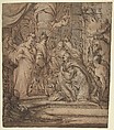 The Continence of Scipio, Pieter Crijnse Volmarijn  Dutch, Pen and brown ink, brown and gray wash, over a sketch in red chalk. Framing line in pen and brown ink