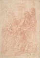 The Visitation, Anonymous, Italian, Roman-Bolognese, 17th century  Italian, Red chalk