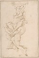Design for Sculpture, Anonymous, Italian, 17th century  Italian, Pen and brown ink, brush and brown wash