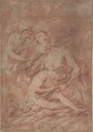 Sacrifice of Isaac, Anonymous, Italian, Roman-Bolognese, 17th century  Italian, Red chalk on light brown paper