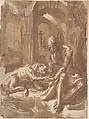 Saint Jerome and the Lion, Anonymous, Italian, Roman-Bolognese, 17th century  Italian, Pen and brown ink, brush and brown washes? over charcoal on light tan paper