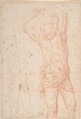 Saint Sebastian, Anonymous, Italian, Roman-Bolognese, 17th century  Italian, Red chalk on cream paper