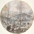 A Boar Hunt, Anonymous, Flemish, 17th century Flemish, Watercolor and bodycolor