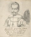 Portrait of Rambaldo, graf von Collalto, Anonymous, Flemish, 17th century (?) Flemish, Black chalk, brush and gray ink; tacked down on white board; incised