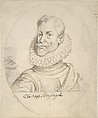 Portrait of Christoph Mondragon, Anonymous, Flemish, 17th century (?) Flemish, Black chalk, brush and brown wash; incised; tacked down to white board