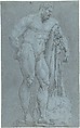 The Farnese Hercules, Peter van Lint Flemish, Black chalk heightened with white chalk
