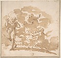 The Sacrifice of Abel, Anonymous, Italian, Roman-Bolognese, 17th century Italian, Pen and brown ink, brush and brown wash