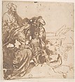 Family Group, Anonymous, Italian, Venetian, 17th century  Italian, Pen and brown ink, washed