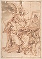 Saint Francis de Sales (canonized 1665), Anonymous, Italian, Roman-Bolognese, 17th century  Italian, Pen and brown ink, brush and brown wash, over red chalk, on light tan paper; framing lines in brown ink over red chalk; squared for transfer in red chalk
