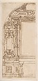 Design for an Altar, Anonymous, Italian, Roman-Bolognese, 17th century  Italian, Pen and brown ink, brush and brown wash over black chalk; framing outlines (arched at top) in brown ink