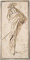 Caricature of a Grandee, Anonymous, Italian, Roman-Bolognese, 17th century Italian, Pen and brown ink, brush and brown wash over black chalk on light tan paper