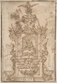 Fountain, Anonymous, Italian, Roman-Bolognese, 17th century Italian, Pen and brown ink over red and black chalk