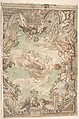 Design for a Ceiling, Anonymous, Italian, Roman-Bolognese, 17th century  Italian, Pen and brown ink, brush and brown, green, blue and peach wash, over black chalk