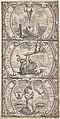 Designs for Book Illustrations, Anonymous, Netherlandish, 16th century, Pen and black ink, brush and gray wash.  Some traces of black chalk. Some incised for transfer.