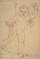 Cupid, Anonymous, Italian, 19th century  Italian, Pen and brown ink, graphite?