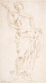 Draped Figure, Anonymous, Italian, 16th century  Italian, Pen and brown ink