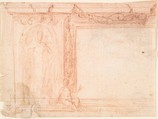 Sketch for a Wall Decoration, Anonymous, Italian, 17th century  Italian, Red chalk