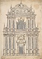 Design for a Church Façade, Anonymous, Italian, 17th century Italian, Pen and brown ink, brush and gray wash