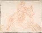 Europa and the Bull, Anonymous, Italian, Bolognese, 17th century Italian, Red chalk