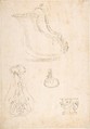 Design for Vessels, Anonymous, Italian, 16th century  Italian, Ink, outline