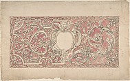 Inlaid marble altar frontal, Anonymous, Italian, 17th century  Italian, Pen and brown ink, brush and gray and red wash over traces of leadpoint