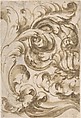 Acanthus Scroll, Anonymous, Italian, 17th century  Italian, Brush and brown wash, over graphite