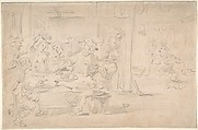 The King Drinks, David Teniers the Younger  Flemish, Graphite