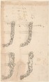Four Designs for Buckles or Clasps, Anonymous, Italian, 17th or 18th century  Italian, Graphite