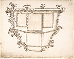 Design for a Carriage with a Variant for the Decoration, Anonymous, Italian, 17th or 18th century, Pen and ink and wash
