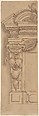 Left Half Design for Wall Monument with Escutcheon Motif, Anonymous, Italian, 17th century Italian, Pen and brown ink, brush and brown wash